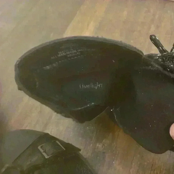 Limelight Girls sz‎ 2 Canvas Combat Boots Buckle Front Zip 2” Heel Deep Tread - Picture 8 of 13